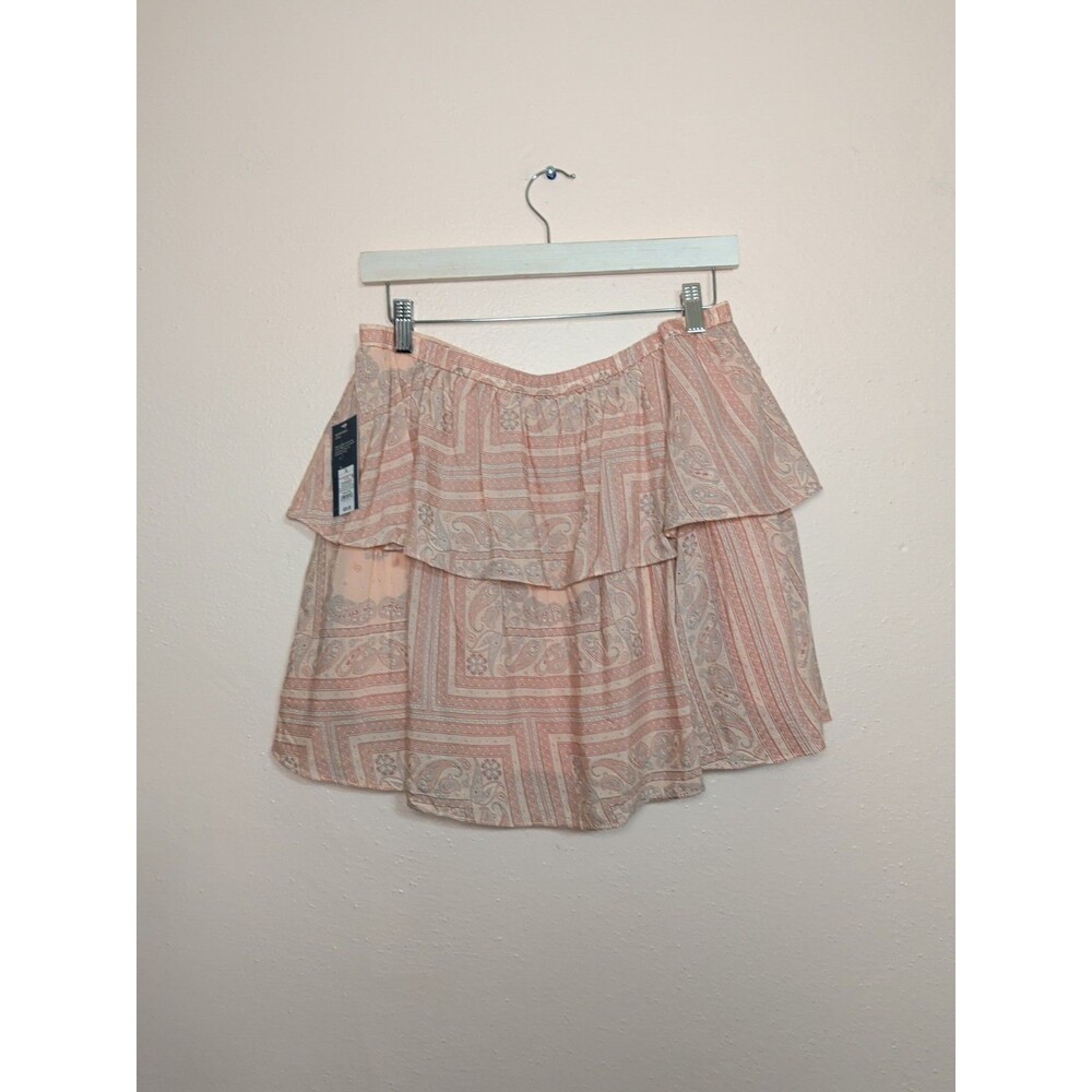 Universal Thread Women's XL Mini Ruffle Skirt Pink Paisley NWT Summer Boho - Picture 4 of 9